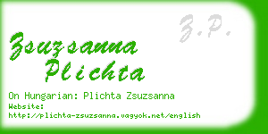 zsuzsanna plichta business card